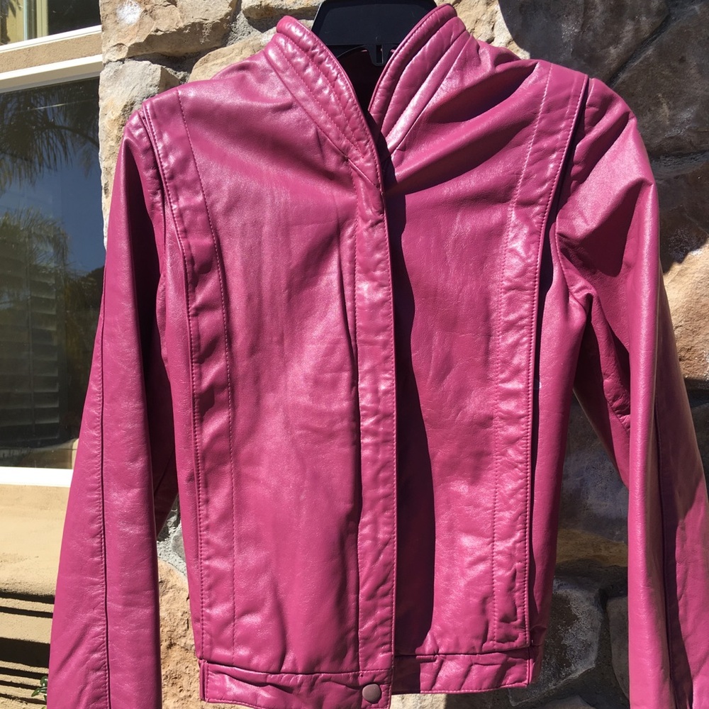 Small Pink Leather Jacket